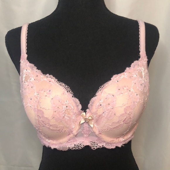 VICTORIA’S SECRET Body by Victoria pink lace padded bra. Size 34 DD. - Picture 1 of 11